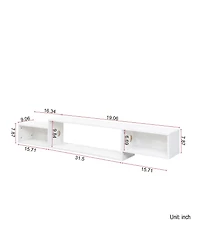 Streamdale 65.35in Wall Mounted Floating Tv Stand with 20 Color LEDs and Charging Station
