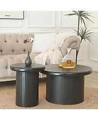 Streamdale Modern Round Coffee Table with Unique Legs