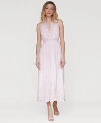 Avec Les Filles Women's Embroidered Cotton Midi Dress