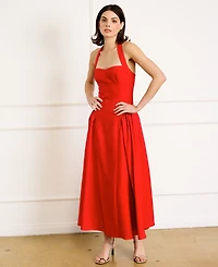 Line & Dot Women's Greta Halter Sleeveless Maxi Dress