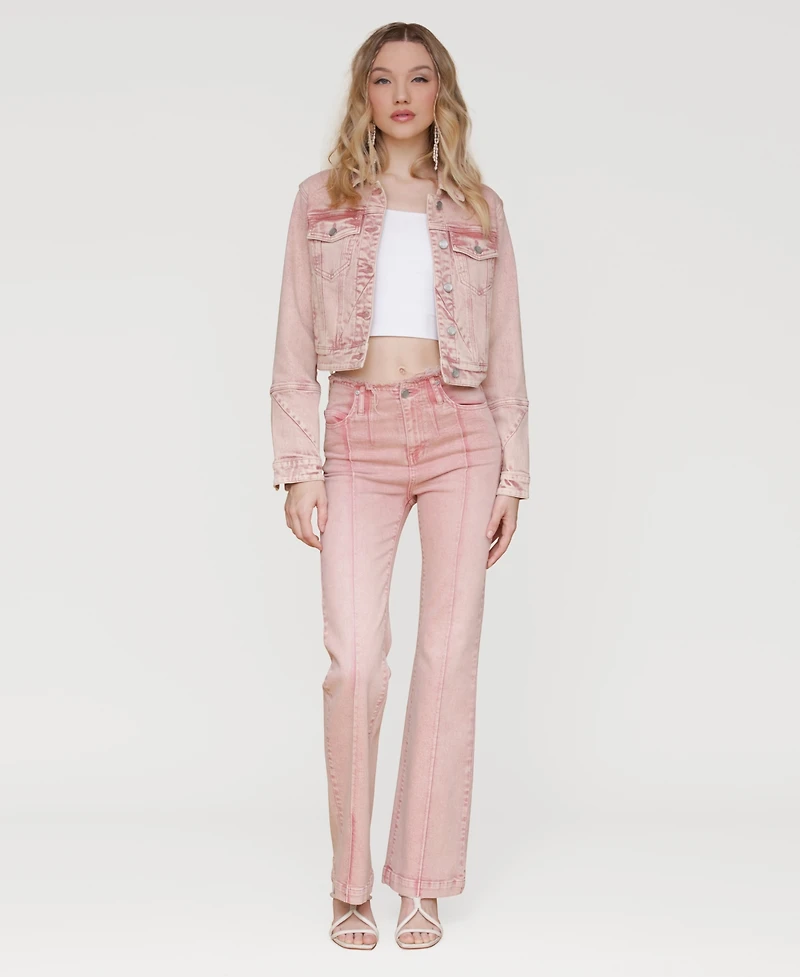 Avec Les Filles Women's Pintucked Flared Jeans