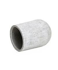 LuxenHome Speckled Gray and Off-White Textured Round Tapered -Inch Tall MgO Planter