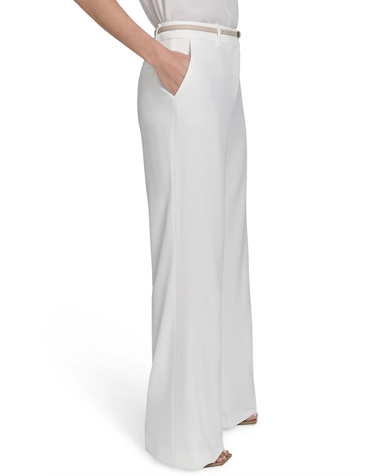 Calvin Klein Women's Belted Wide-Leg Pants