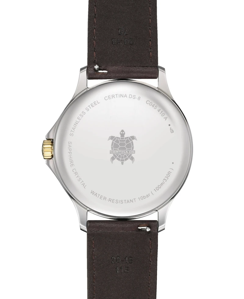 Certina Men's Swiss Ds-8 Brown Leather Strap Watch 40mm