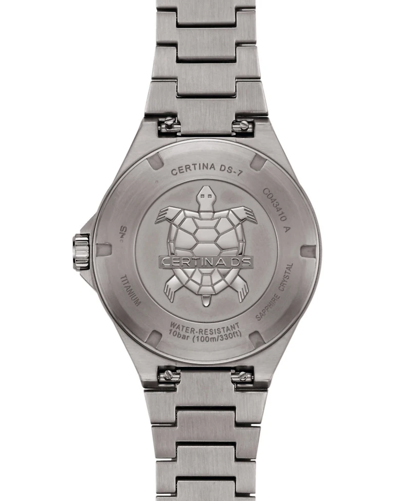 Certina Men's Swiss Ds-7 Silver-Tone Titanium Bracelet Watch 39mm