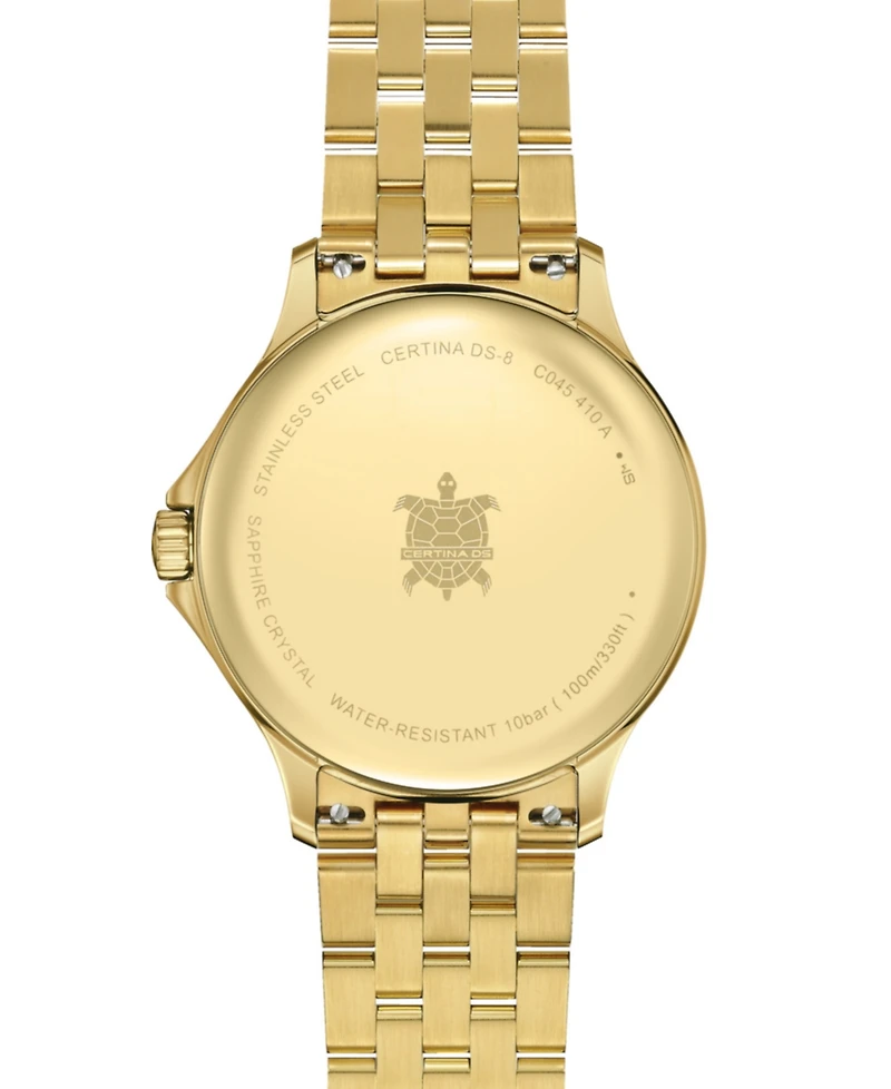 Certina Men's Swiss Ds-8 Gold Pvd Stainless Steel Bracelet Watch 40mm