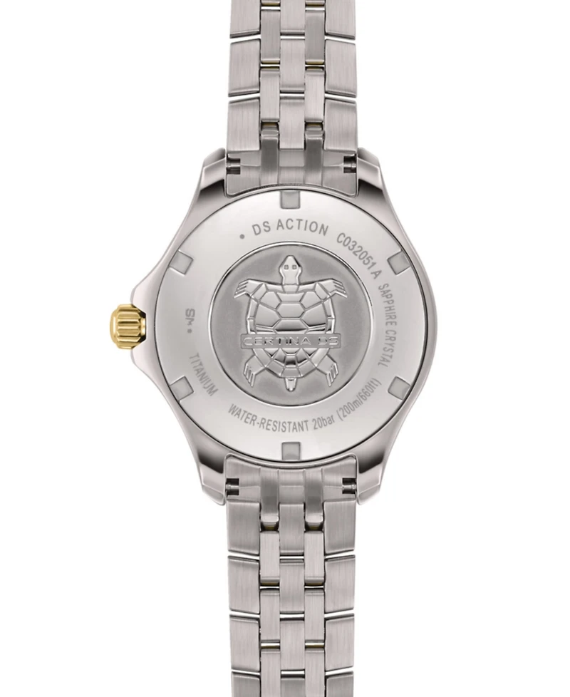 Certina Women's Swiss Ds Action Diamond Accent Two-Tone Titanium Bracelet Watch 34mm