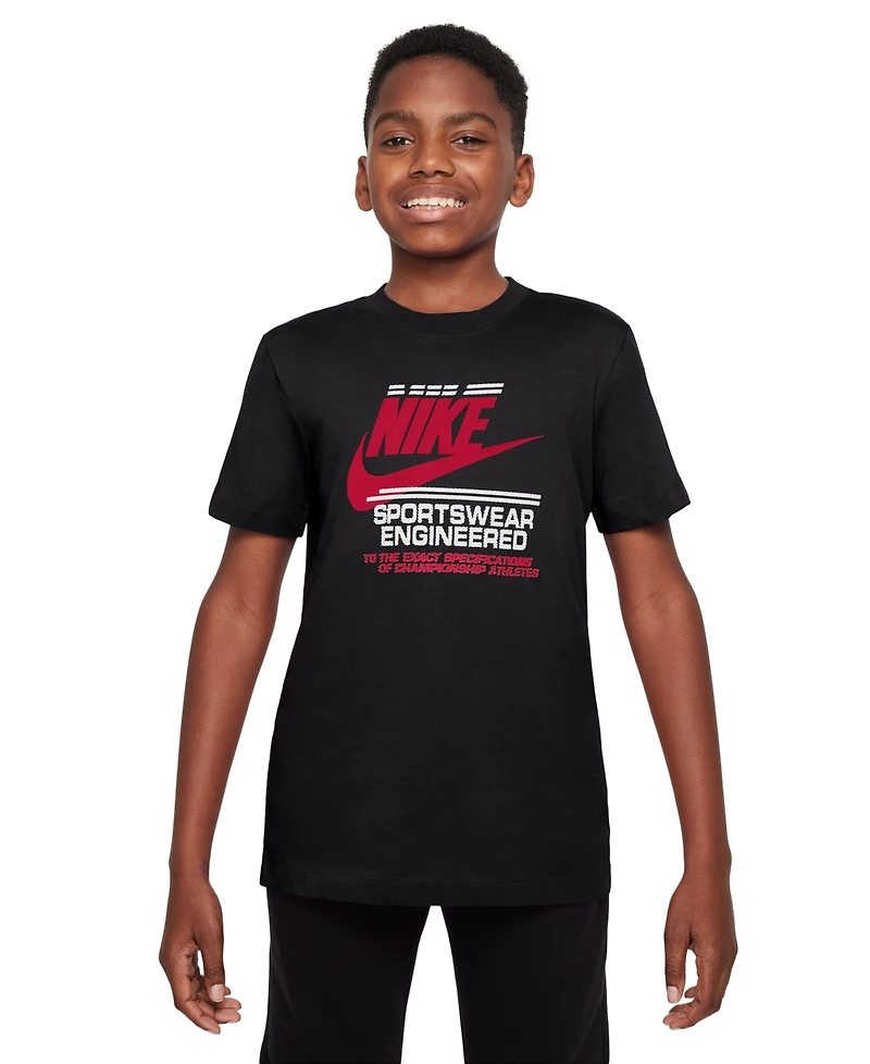 Nike Sportswear Big Boya Cotton Engineered Graphic T-Shirt