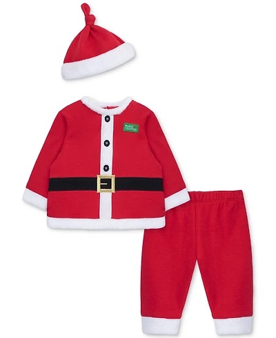 Little Me Baby Boys Santa Hat, Shirt & Pants, 3 Piece Set