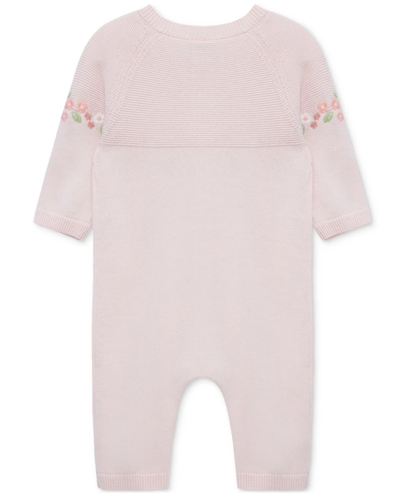 Little Me Baby Girls Cotton Garland Sweater Coverall
