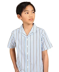 B By Brooks Brothers Big Boys Striped Camp Shirt