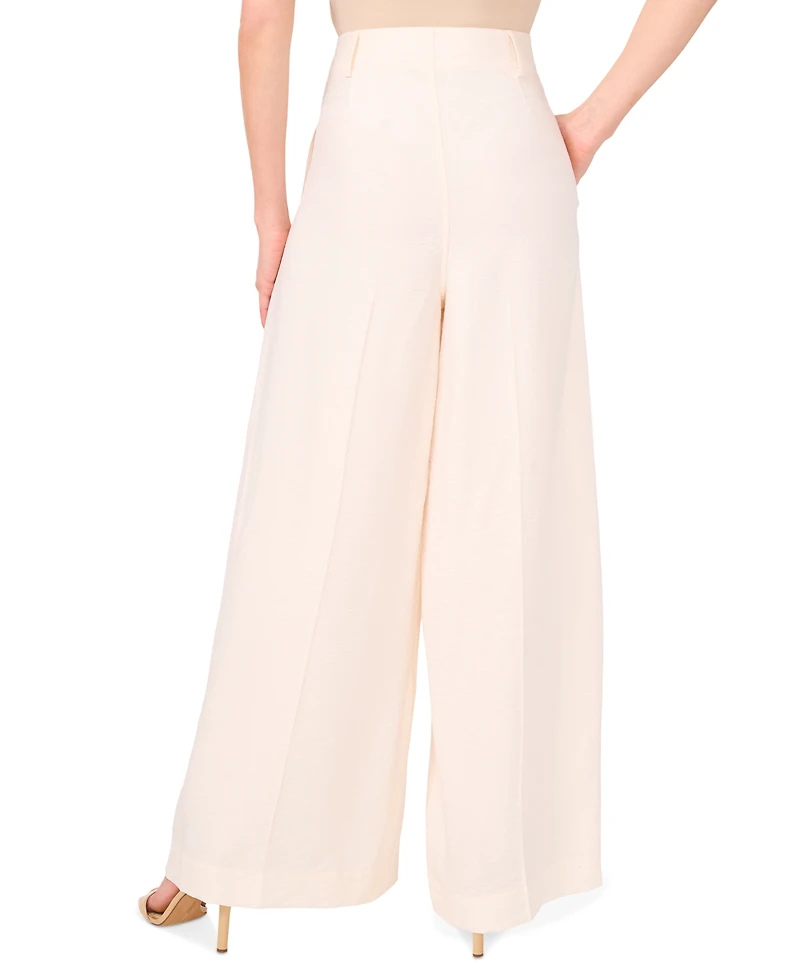 CeCe Women's High-Rise Pleated Wide-Leg Pants