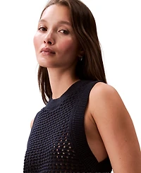Calvin Klein Jeans Women's Cotton Open-Stitch Tank Sweater