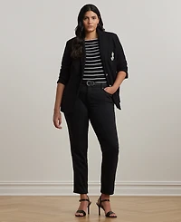 Lauren Ralph Plus Striped Cotton Boatneck T-Shirt