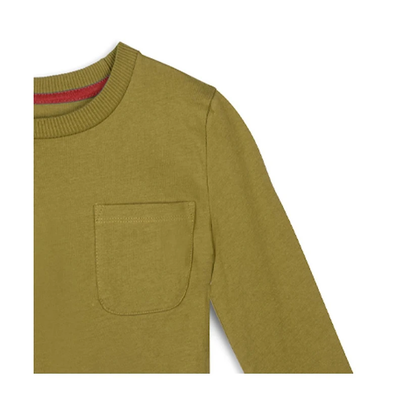 Mightly Kids Fair Trade Organic Cotton Long Sleeve Pocket T-Shirt