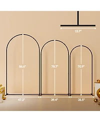 Outsunny Metal Arch Backdrop Sd Set of 3, 7/6.5/6 ft Wedding Frame