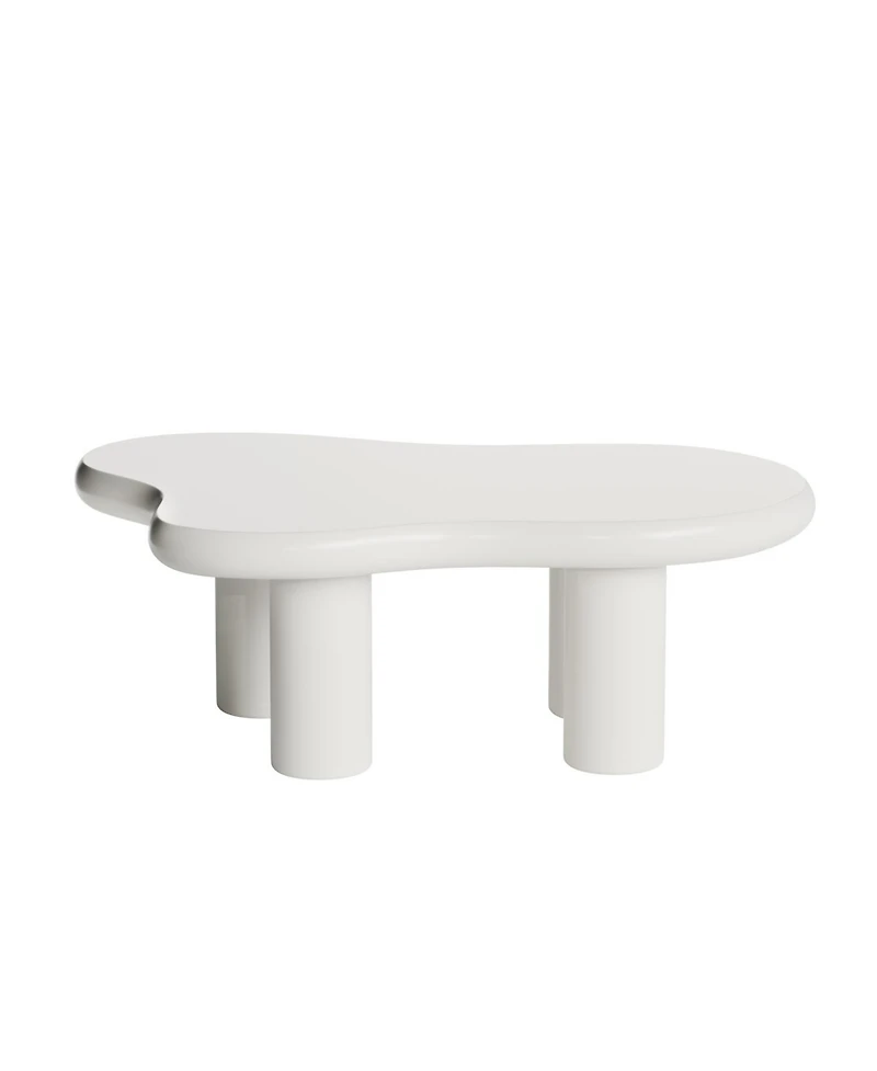 Streamdale Cute Cream Coffee Table (46") with 4 Legs for Living Room