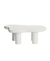 Streamdale Cute Cream Coffee Table (46") with 4 Legs for Living Room