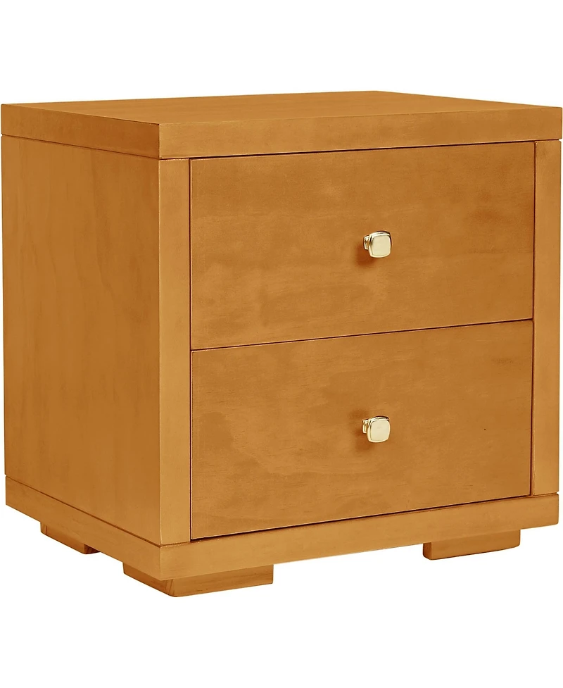 Wooden 2-Drawer Nightstand – Solid and Composite Wood Construction