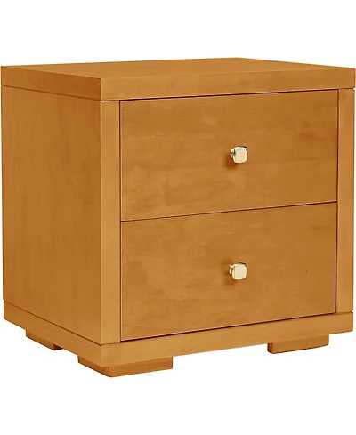Wooden 2-Drawer Nightstand – Solid and Composite Wood Construction