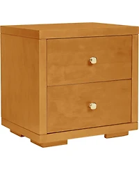 Wooden 2-Drawer Nightstand – Solid and Composite Wood Construction