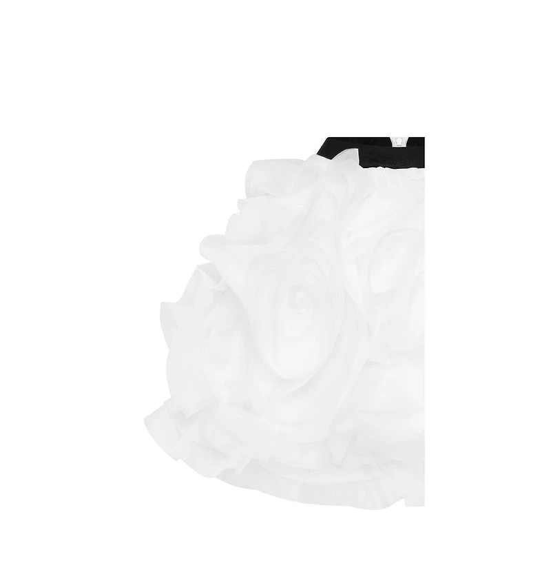 Milla Women's Danceable mini skirt with ruched flower appliques