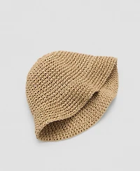 Mango Women's Lurex Straw Bucket Hat