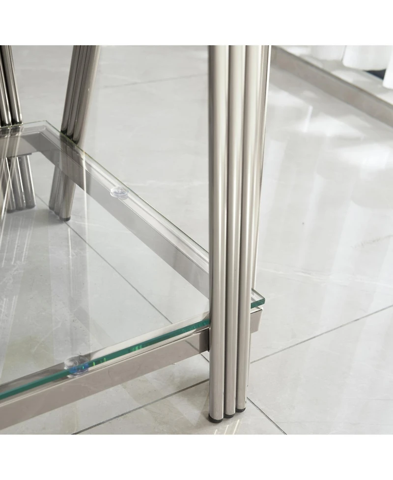 Streamdale 20" Square Glass End Table