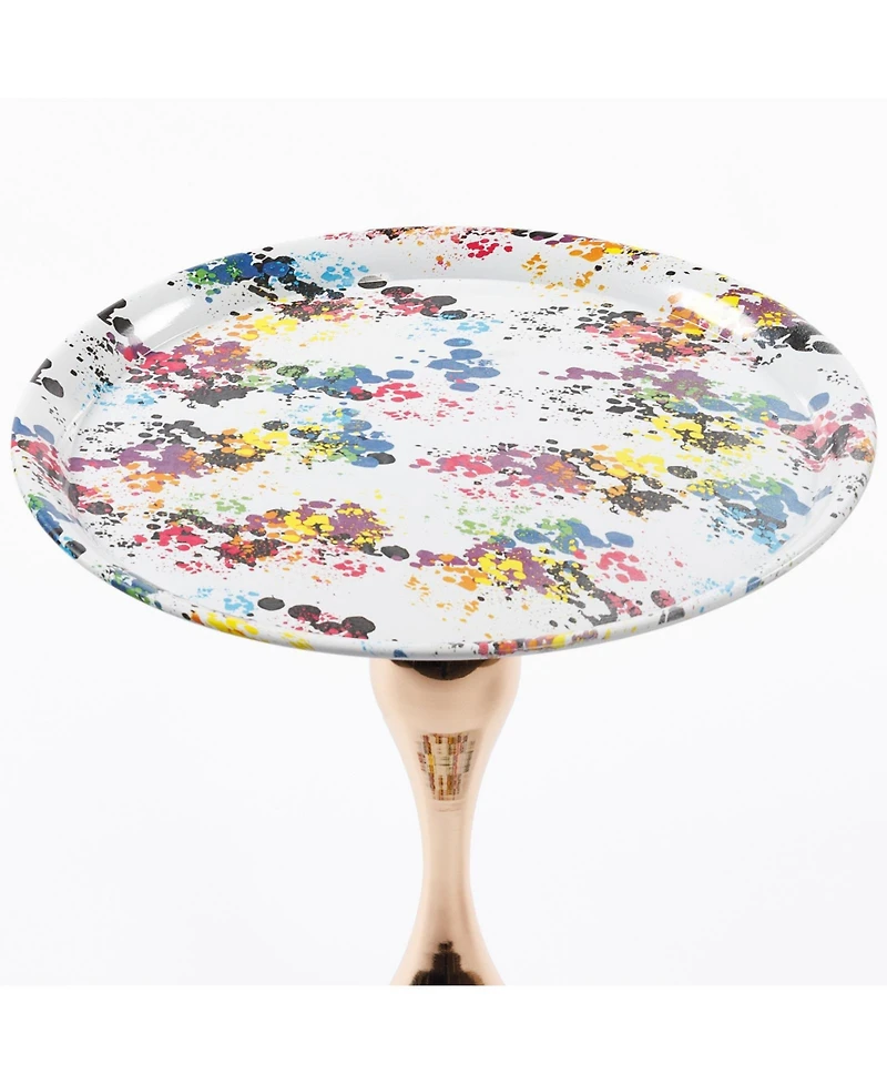 Streamdale Mermaid Tail Coffee Table, Metal Pedestal Table, Accent Table for Small Spaces