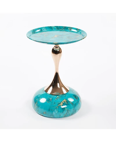 Streamdale Modern Round Coffee Table, Metal Pedestal Table for Small Spaces