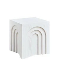 Streamdale 15.74" Square Side Table Small Coffee Table Accent Table Bedside Table for Living Room Bedroom,White
