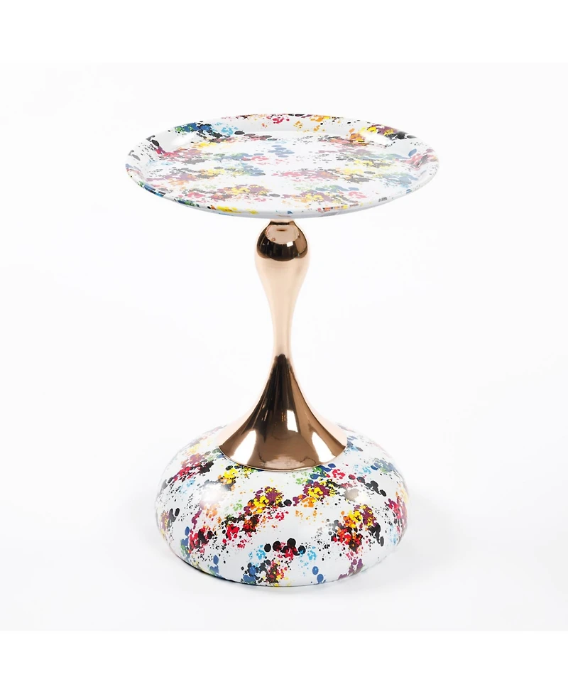 Streamdale Mermaid Tail Coffee Table, Metal Pedestal Table, Accent Table for Small Spaces