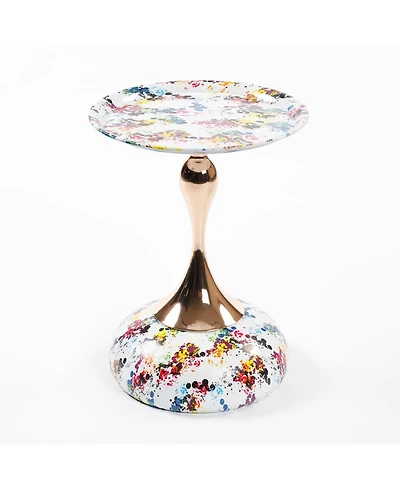 Streamdale Mermaid Tail Coffee Table, Metal Pedestal Table, Accent Table for Small Spaces