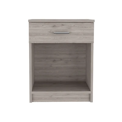 Faux Wood One Drawer Nightstand for Guest Room or Apartment Bedrooms
