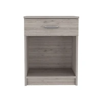 Faux Wood One Drawer Nightstand for Guest Room or Apartment Bedrooms