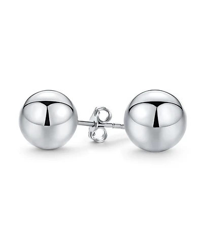 Bling Jewelry Minimalist Plain Simple Round Bead Ball Tragus Cartilage Stud Earrings Shiny Polish .925 Sterling Silver