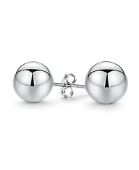 Bling Jewelry Minimalist Plain Simple Round Bead Ball Tragus Cartilage Stud Earrings Shiny Polish .925 Sterling Silver