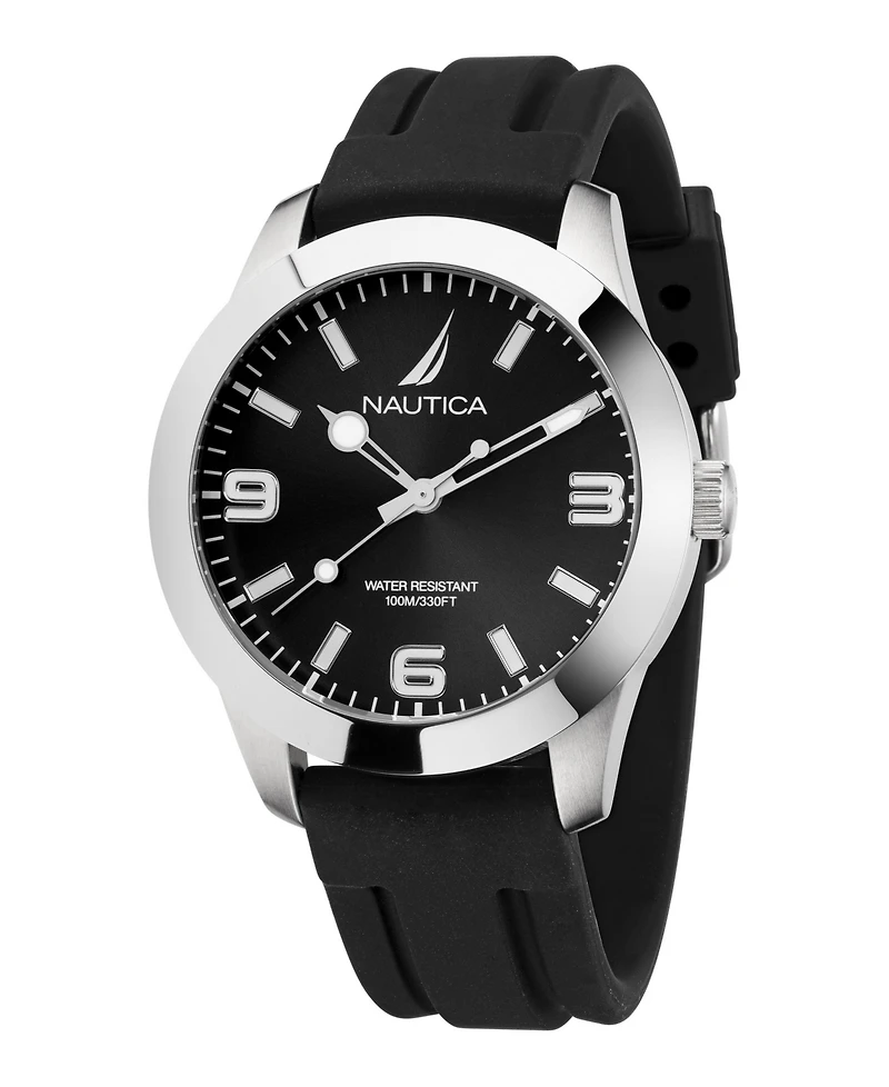 Nautica Men's Analog Silver-Tone Stainless Steel Watch Set, 43mm