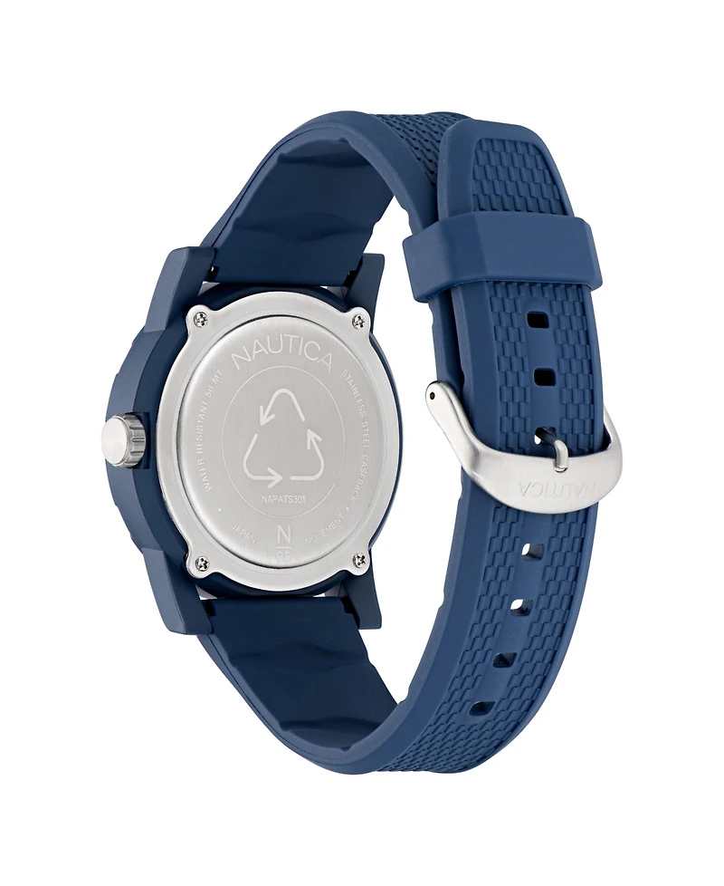 Nautica Men's Analog Blue Polyurethane Watch, 44mm