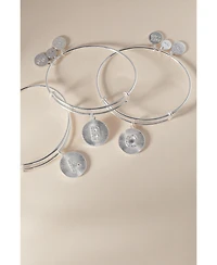 Alex and Ani Pave Starburst Texture Initial Bangle Bracelet V