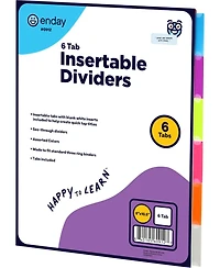 Binder Dividers with Tabs, 8 for 3 Ring Standard Index Folder Dividers, Plastic Multicolor White Insertable Tabs –