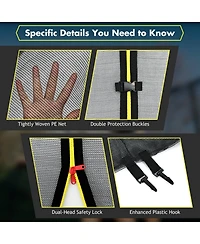 Trampoline Replacement Protection Enclosure Net with Zipper
