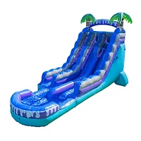 Xjump Tropical Deep Sea 19' Dual Lane Side Loader Water Slide with Pool, for Kids and Adults, Commercial Grade Pvc Vinyl, Outdoor Backyard Fun, Blow U