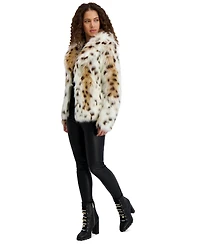 Karl Lagerfeld Paris Women's Leopard-Print Faux-Fur Coat