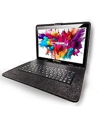 Linsay New 10.1" Tablet Octa Core 128GB Newest Android 14 Premium Bundle with Deluxe Black Leather Keyboard Case Briefcase and Pen Stylus
