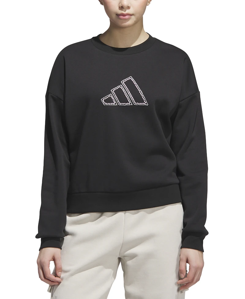 adidas Women's Faux-Pearl Logo Crewneck Sweatshirt