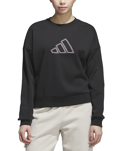 adidas Women's Faux-Pearl Logo Crewneck Sweatshirt