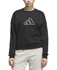 adidas Women's Faux-Pearl Logo Crewneck Sweatshirt