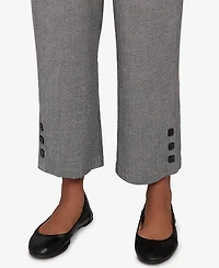 Alfred Dunner Petite Santa Barbara Button Cuffed All Around Elastic Ankle Pants