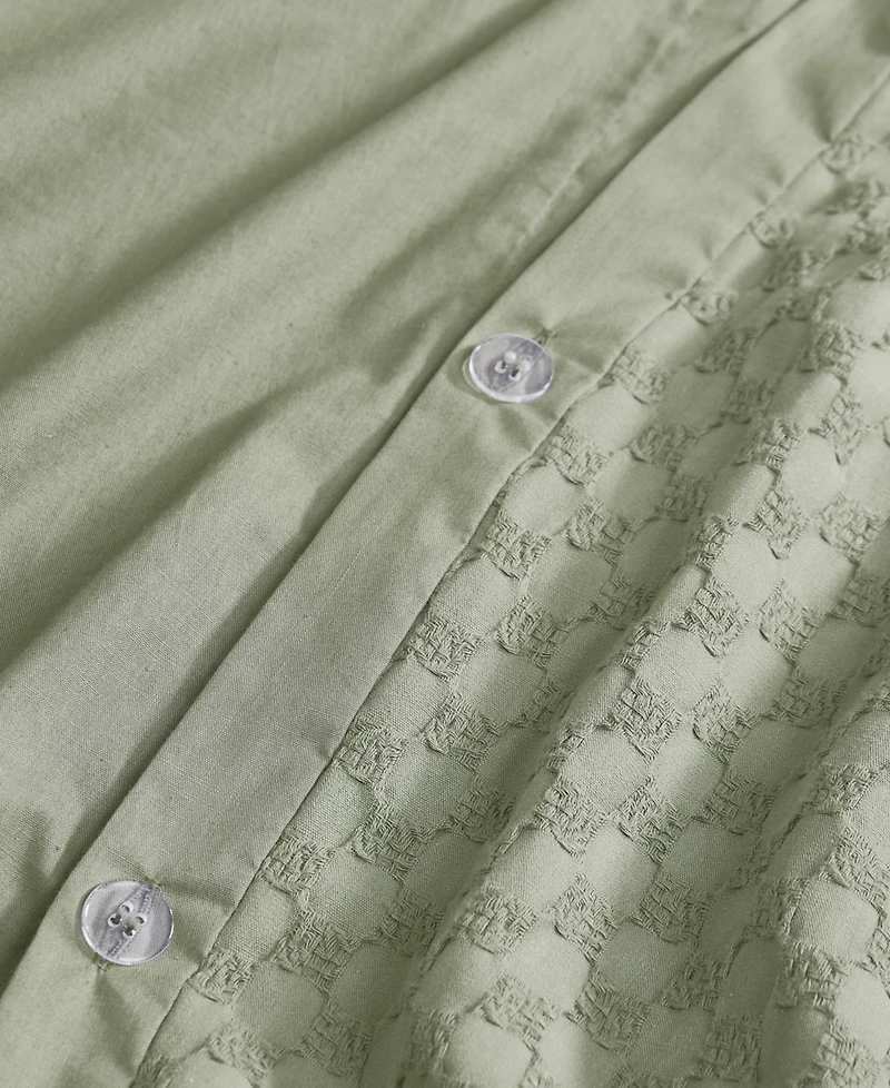 Brooklyn Loom Woven Texture 3-Pc. Duvet Cover Set, Full/Queen